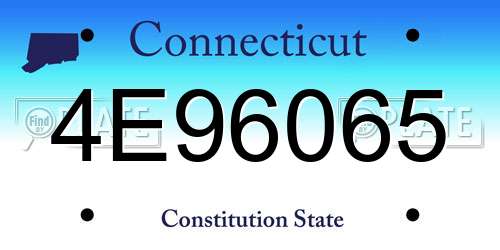 4E96065 Connecticut License Plate