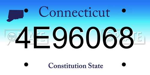 4E96068 Connecticut License Plate