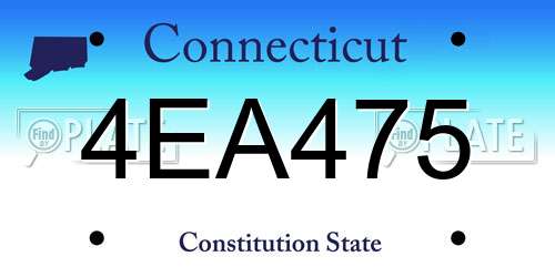 4EA475 Connecticut License Plate