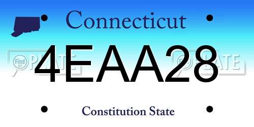 4EAA28 Connecticut License Plate