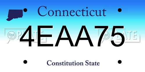 4EAA75 Connecticut License Plate