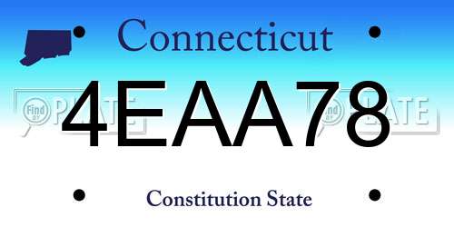 4EAA78 Connecticut License Plate