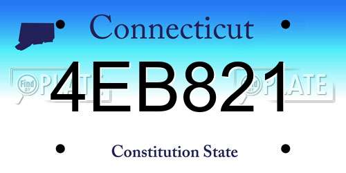 4EB821 Connecticut License Plate