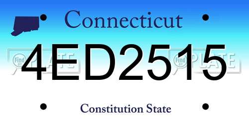 4ED2515 Connecticut License Plate