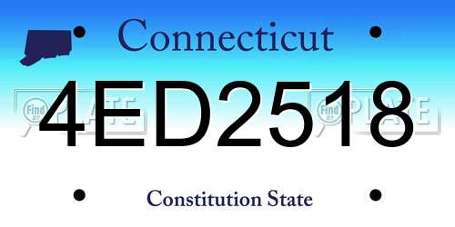4ED2518 Connecticut License Plate