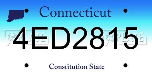 4ED2815 Connecticut License Plate