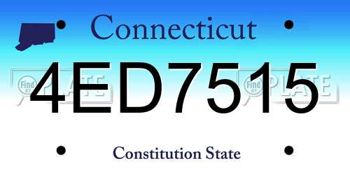 4ED7515 Connecticut License Plate