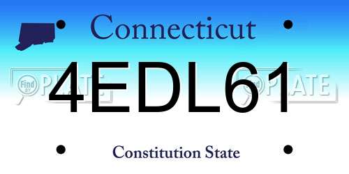 4EDL61 Connecticut License Plate