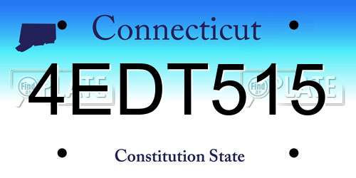 4EDT515 Connecticut License Plate