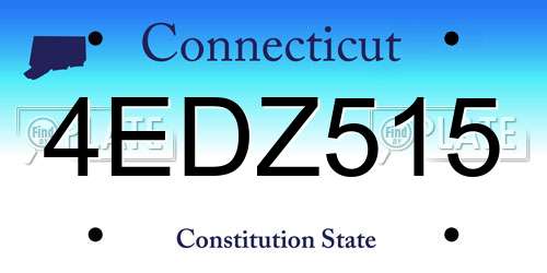 4EDZ515 Connecticut License Plate