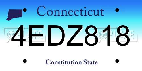 4EDZ818 Connecticut License Plate