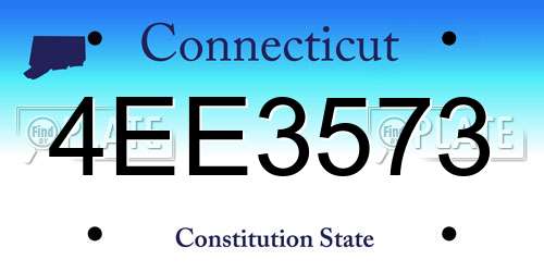 4EE3573 Connecticut License Plate