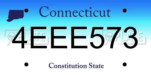 4EEE573 Connecticut License Plate