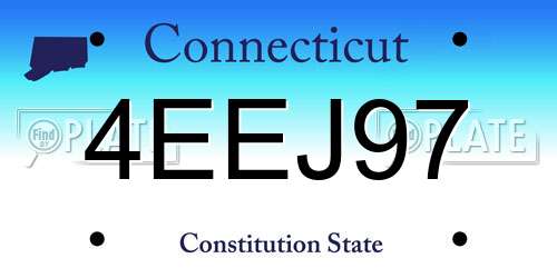 4EEJ97 Connecticut License Plate