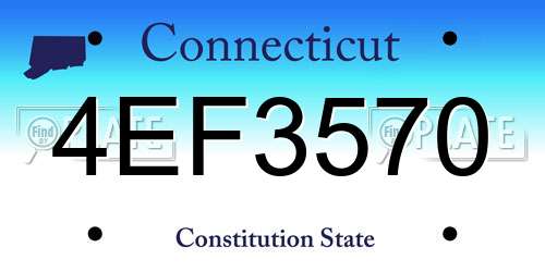 4EF3570 Connecticut License Plate