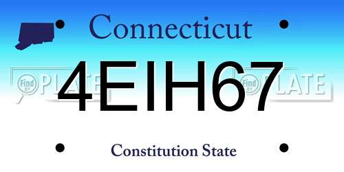 4EIH67 Connecticut License Plate