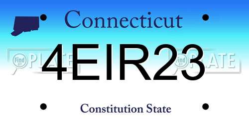 4EIR23 Connecticut License Plate