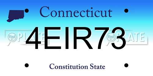 4EIR73 Connecticut License Plate