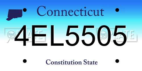 4EL5505 Connecticut License Plate