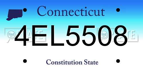 4EL5508 Connecticut License Plate
