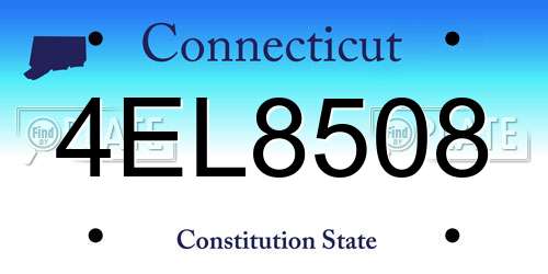 4EL8508 Connecticut License Plate