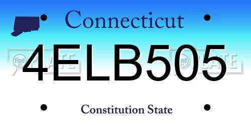 4ELB505 Connecticut License Plate