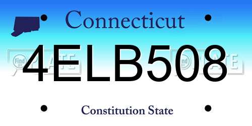 4ELB508 Connecticut License Plate