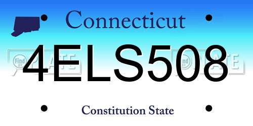 4ELS508 Connecticut License Plate