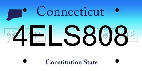 4ELS808 Connecticut License Plate