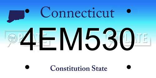 4EM530 Connecticut License Plate