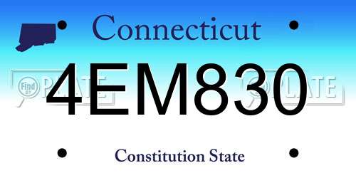 4EM830 Connecticut License Plate