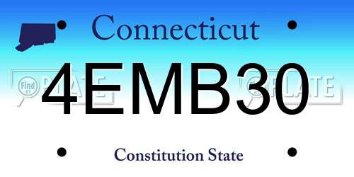 4EMB30 Connecticut License Plate