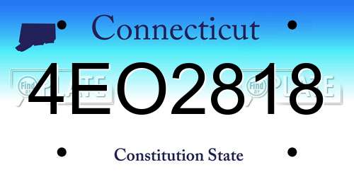 4EO2818 Connecticut License Plate