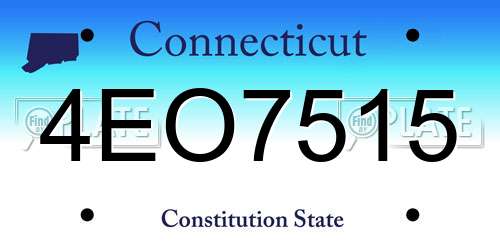 4EO7515 Connecticut License Plate