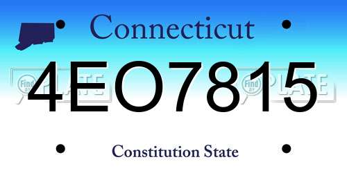 4EO7815 Connecticut License Plate
