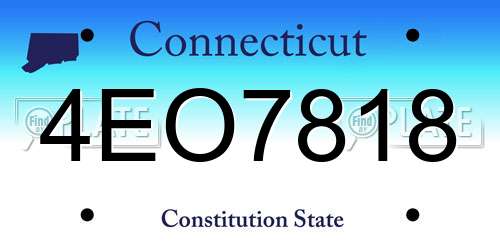 4EO7818 Connecticut License Plate