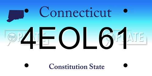 4EOL61 Connecticut License Plate