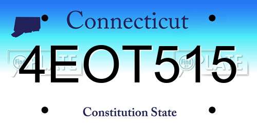 4EOT515 Connecticut License Plate