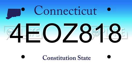 4EOZ818 Connecticut License Plate