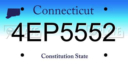 4EP5552 Connecticut License Plate