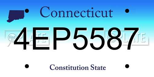 4EP5587 Connecticut License Plate