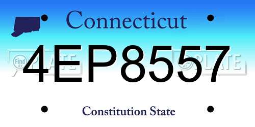 4EP8557 Connecticut License Plate