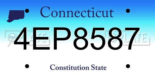 4EP8587 Connecticut License Plate