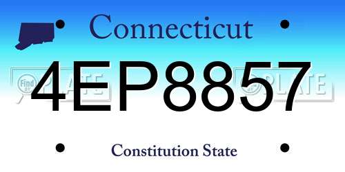 4EP8857 Connecticut License Plate
