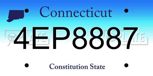 4EP8887 Connecticut License Plate