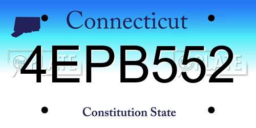 4EPB552 Connecticut License Plate
