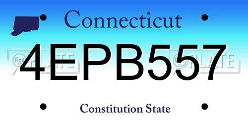 4EPB557 Connecticut License Plate