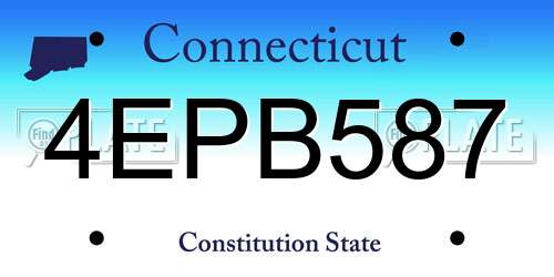 4EPB587 Connecticut License Plate