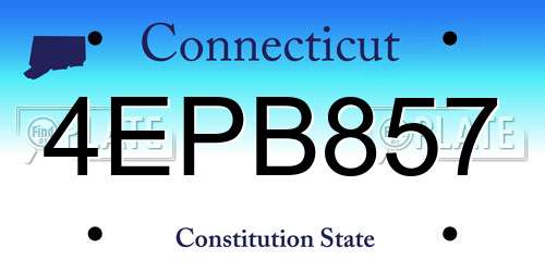 4EPB857 Connecticut License Plate