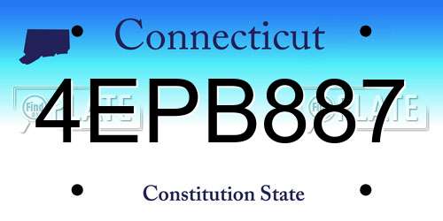 4EPB887 Connecticut License Plate